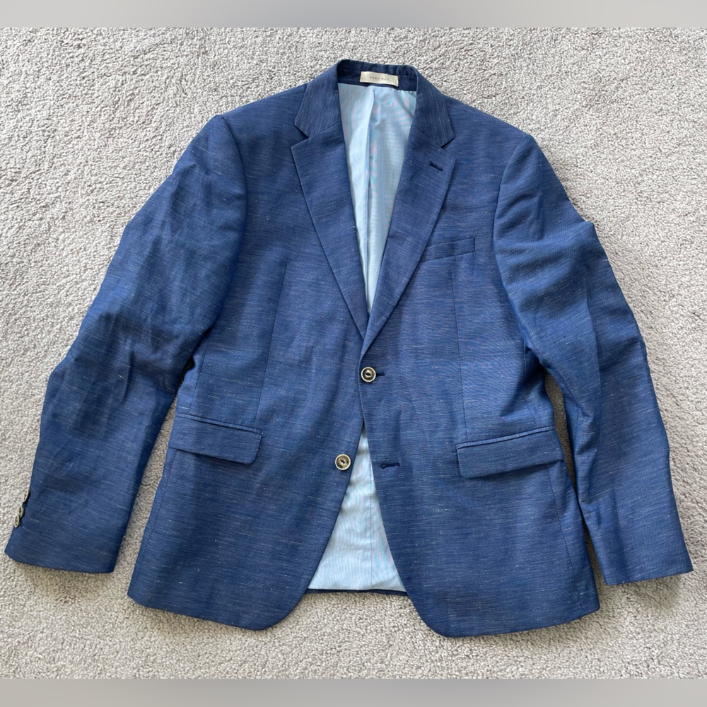 Zara Linen Blend Mens Suit Jacket US 42